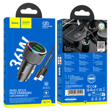 АЗП HOCO NZ14, 36W, 3A, QC3.0, 2xUSB, Чорний