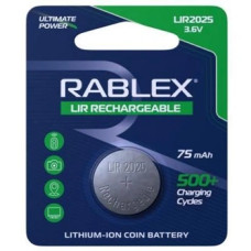 Акумулятор Li-ion Rablex LIR2025, 75 мА·год, 3.7 В, 1 шт