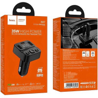 FM-модулятор HOCO E87, 35W, PD20W, 1xType-C+2xUSB, BT 5.4, Чорний
