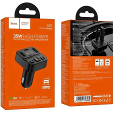 FM-модулятор HOCO E87, 35W, PD20W, 1xType-C+2xUSB, BT 5.4, Чорний