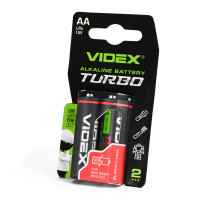 Батарейка щелочная Videx Turbo AA (LR6), 1.5 В, 2 шт