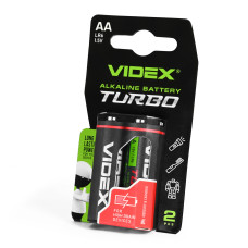 Батарейка лужна Videx Turbo AA (LR6), 1.5 В, 2 шт