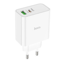 МЗП HOCO C113A, 65W, PD+QC3.0, Type-C+USB, Белый