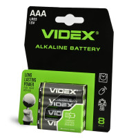Батарейка лужна Videx AAA (LR03), 1.5 В, 8 шт