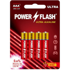 Батарейка лужна Power Flash Ultra AAA (LR03), 1.5 В, 4 шт
