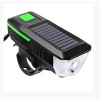 Велофара со звонком и солнечной панелью LY-17-XPE, 350 Лм, 5 сигналов, Waterproof, Li-Ion, microUSB, 1 шт.