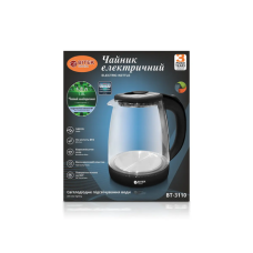 Чайник електричний скляний BITEK BT-3110, 1,8 л, 2400 Вт, синє LED-підсвічування