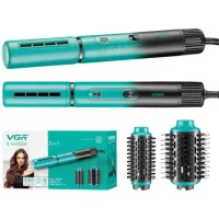 Фен-щетка стайлер VGR V-489 3в1, 1200W, ионизация, Green