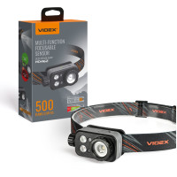 Ліхтар налобний VIDEX VLF-H046Z, 500 Лм, 5000K, білий+червоний+зелений