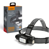 Ліхтар налобний VIDEX VLF-H066A, 2000 Лм, 5000K, білий+червоний