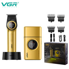 Комплект для стрижки VGR V-977+V-377, 3 в 1: електробритва-шейвер, тример, насадка-стайлер