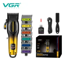 Машинка для стрижки VGR V-026, 6 насадок, 9000 об/хв, LED-дисплей