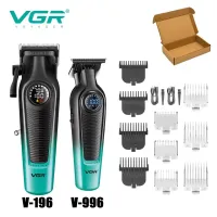 Машинка для стрижки VGR V-196, акумуляторна, 8 насадок, 7000 об/хв, 2000 mAh, LED-дисплей