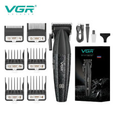 Машинка для стрижки VGR V-640C, 6 насадок, 9000 об/хв, LED-дисплей
