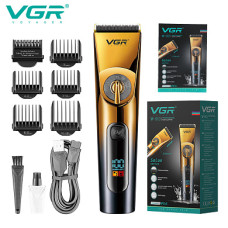 Машинка для стрижки VGR V-663, 6 насадок, IPX6, LED-дисплей