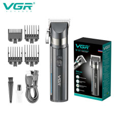 Машинка для стрижки VGR V-687, 4 насадки, LED-дисплей