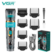 Машинка для стрижки VGR V-695, 6 насадок, IPX6, LED-дисплей