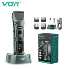 Машинка для стрижки VGR V-696, 4 насадки, LED-дисплей