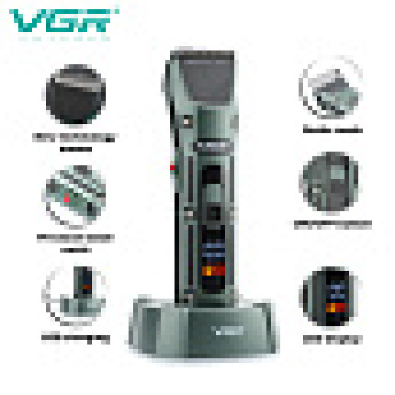 Машинка для стрижки VGR V-696, 4 насадки, LED-дисплей