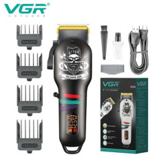 Машинка для стрижки VGR V-699, 4 насадки, LED-дисплей