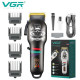 Машинка для стрижки VGR V-699, 4 насадки, LED-дисплей