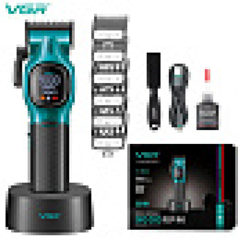 Машинка для стрижки VGR V-886C, 6 насадок, 9000 об/хв, LED-дисплей
