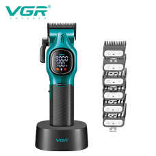 Машинка для стрижки VGR V-886C, 6 насадок, 9000 об/хв, LED-дисплей