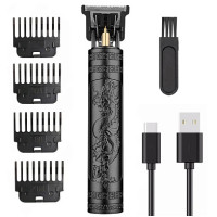 Машинка (триммер) для стрижки волос и бороды T9-2 BLACK, Li-Ion акум., 4 насадки (1.5, 2, 3, 4 мм)