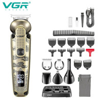 Набір для стрижки VGR V-095, 6 в 1, 16 насадок, LED-дисплей