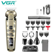 Набір для стрижки VGR V-095, 6 в 1, 16 насадок, LED-дисплей