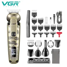 Набір для стрижки VGR V-103, 8 в 1, 19 насадок, LED-дисплей
