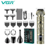 Набір для стрижки VGR V-106, 6 в 1, 14 насадок, LED-дисплей