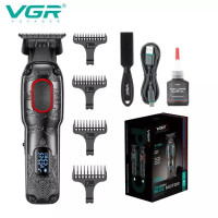 Тример VGR V-254, 4 насадки, 7000 об/хв, 2000 mAh, LED-дисплей, червоний