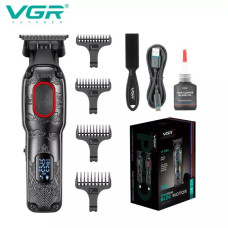 Тример VGR V-254, 4 насадки, 7000 об/хв, 2000 mAh, LED-дисплей, червоний