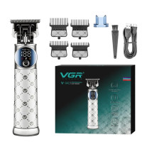 Тример VGR V-942, 4 насадки, LED-дисплей, білий