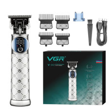 Тример VGR V-942, 4 насадки, LED-дисплей, білий