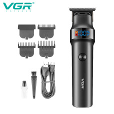 Тример професійний VGR V-987, 3 насадки, 7000 об/хв, LED-дисплей, TURBO, чорний