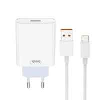 Мережевий зарядний пристрій XO L164, 120W, з кабелем Type-C, Білий