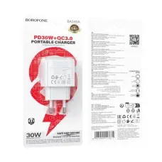 Мережевий зарядний пристрій Borofone BAS45A, PD30W, Білий