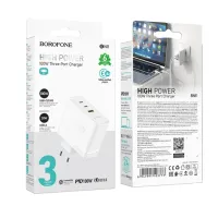 Мережевий зарядний пристрій Borofone BN11, PD100W, Білий