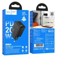 Мережевий зарядний пристрій Hoco N69, PD20W, Чорний