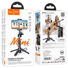 Монопод-штатив для селфі HOCO K27 Magic, 3 в 1, Bluetooth-пульт, чорний