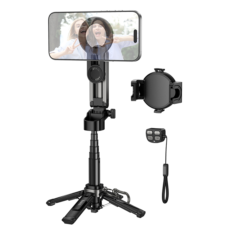 Монопод-штатив для селфі HOCO K27 Pro Magic, 3 в 1, магнітний, Bluetooth-пульт, чорний