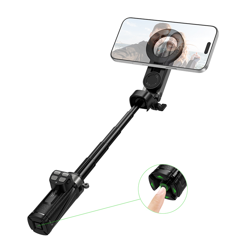 Монопод-штатив для селфі HOCO K27 Pro Magic, 3 в 1, магнітний, Bluetooth-пульт, чорний
