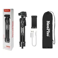 Штатив NeePho NP-8830, 54-155 см, BT-пульт, знімна площадка, чохол у комплекті, Чорний