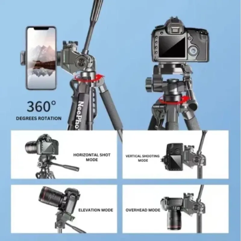 Штатив NeePho NP-910A, 57-210 см, знімна площадка, чохол у комплекті, Чорний