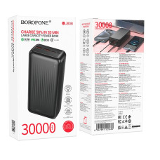 Power Bank Borofone BJ80B, 30000 мА·год, PD20W, 22.5W, чорний