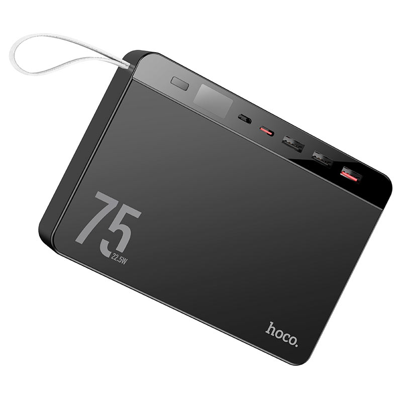 Power Bank HOCO J94 Overlord, 75000 мА·год, 22.5W, чорний
