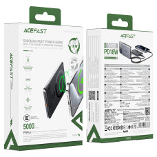 Power bank ACEFAST M8 5000mAh PD20W Qi чорний