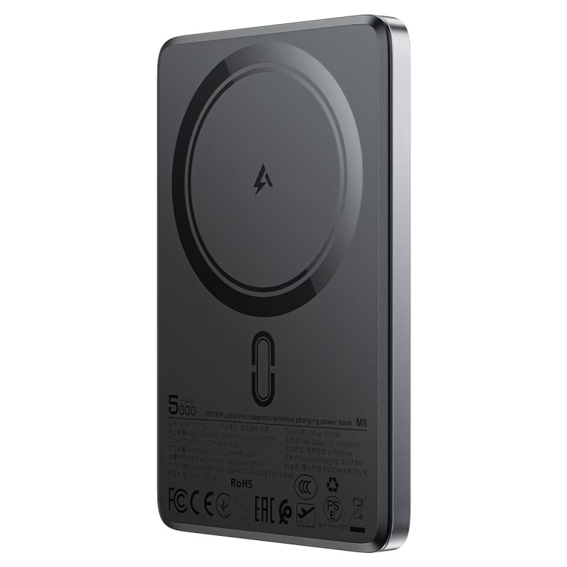 Power bank ACEFAST M8 5000mAh PD20W Qi чорний